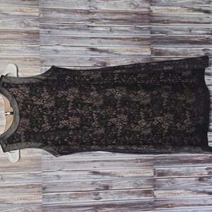 Tommy Hilfiger Lace And Faux Leather Trim Mini Dress Size 8